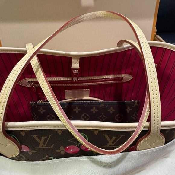 Louis Vuitton Cherries Neverfull Bag Murakami Monogram LV x TM Tote Rare NWT - Picture 7 of 14